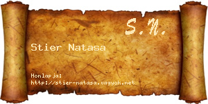 Stier Natasa névjegykártya